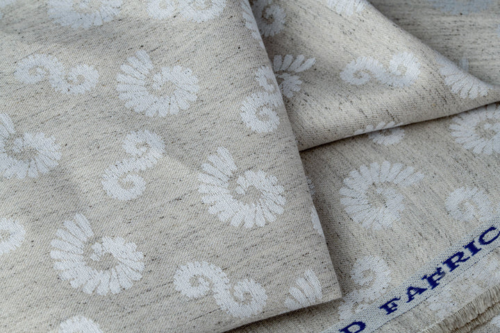 Helix Jacquard Hemp Fabric | Natural | Organic | 145gsm | 147cm Wide