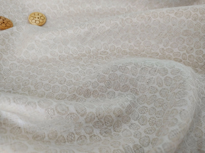 Organic Hemp Fabric - Natural | Small Stones Jacquard | 145gsm | Textured Weave