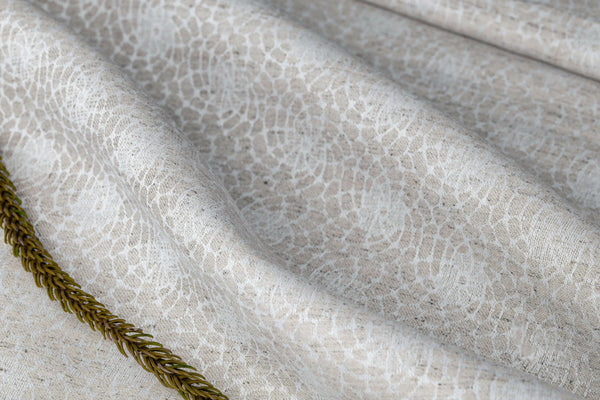 Organic Hemp Fabric - Natural | Mosaic Pattern | 145gsm | Textured Weave