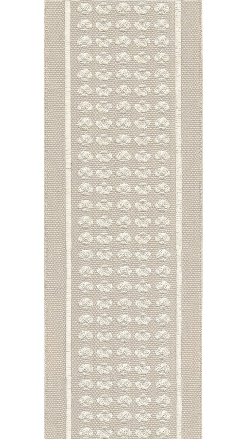 Embroidered Flame Stitch Trim | 10cm Wide Cotton Canvas | Boho Design for Curtains, Cushions & Crafts Seminatural Beige