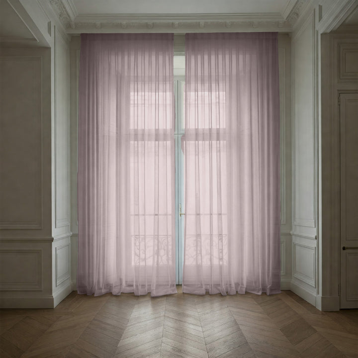 Light Pink Linen Sheer Curtains - Triple Pinch Pleat - Made to Measure