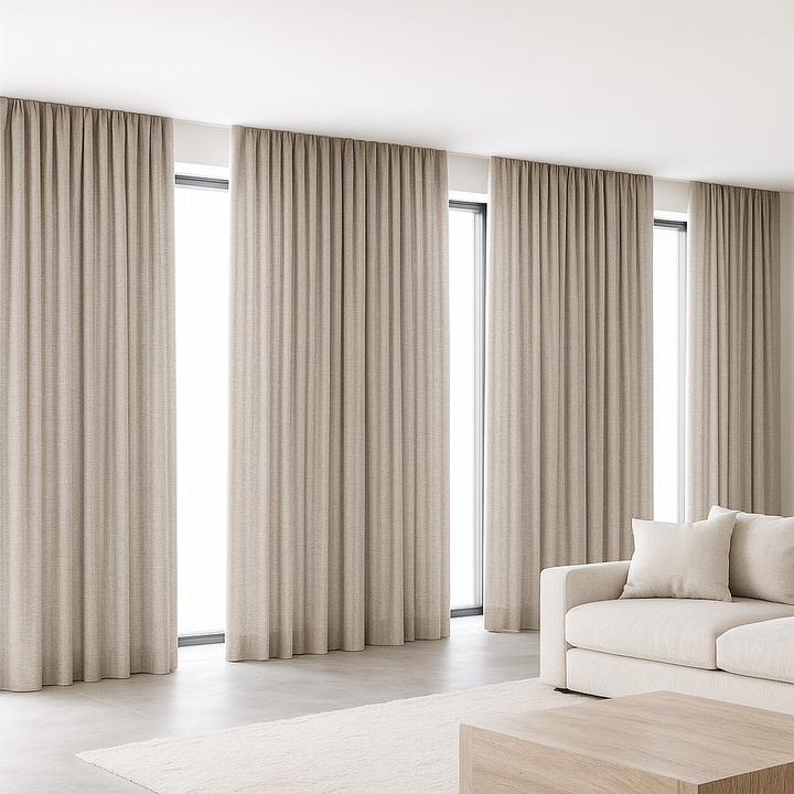 GOTS Certified Cotton Linen Curtains – 24 Colours – Light Filtering or 100% Blackout – Single or Pair - Custom Sizes
