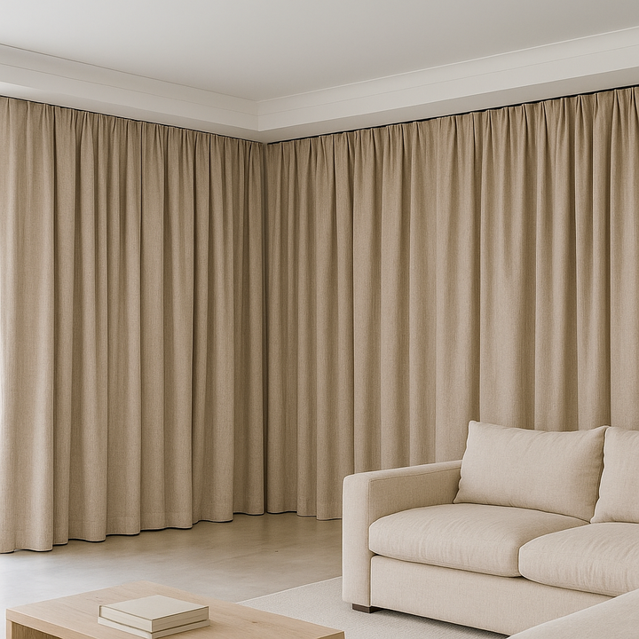 GOTS Certified Cotton Linen Curtains – 24 Colours – Light Filtering or 100% Blackout – Single or Pair - Custom Sizes