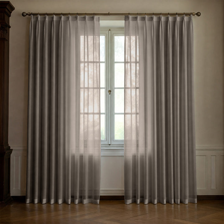 Natural Linen Sheer Curtains - Triple Pinch Pleat - Made to Measure