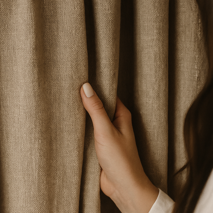 GOTS Certified Cotton Linen Curtains – 24 Colours – Light Filtering or 100% Blackout – Single or Pair - Custom Sizes