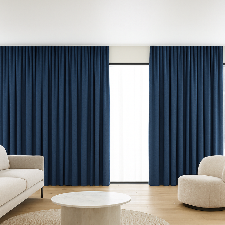 GOTS Certified Cotton Linen Curtains – 24 Colours – Light Filtering or 100% Blackout – Single or Pair - Custom Sizes