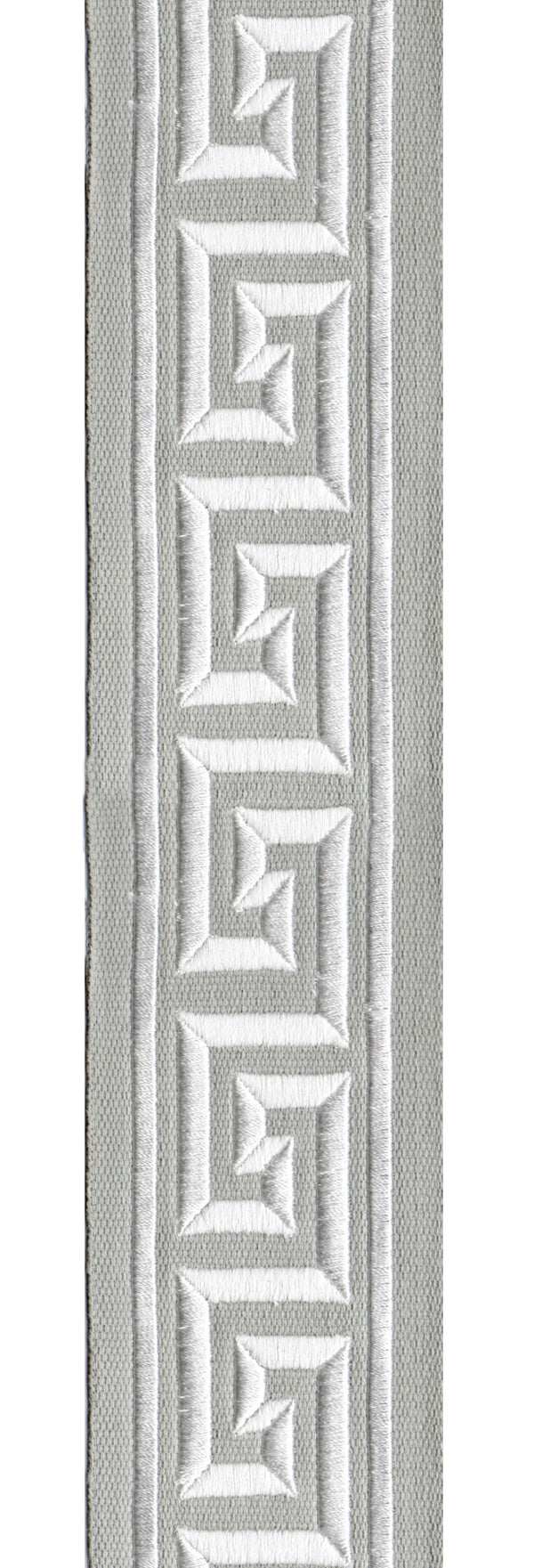 Greek Key Embroidered Trim | 6cm Wide Cotton Canvas | Classic Design for Curtains, Cushions & Crafts | By the Metre Sterling Kora