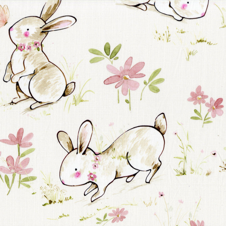 Meadow Bunny Pure Linen Roman Blind – Made-to-Measure Kids & Nursery | Light-Filter or Blackout