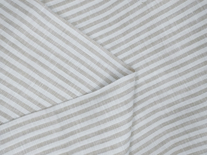Light Filtering Striped Linen Curtains - Natural Semi-Sheer for Living Rooms & Bedrooms