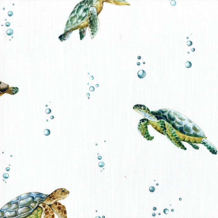 Sea Turtle Roman Blind – Pure Linen Corded Nursery Shade | Custom Size | Light Filtering or 100% Blackout Liner | Recess & Outside Fit | Ocean Theme Kids Blind