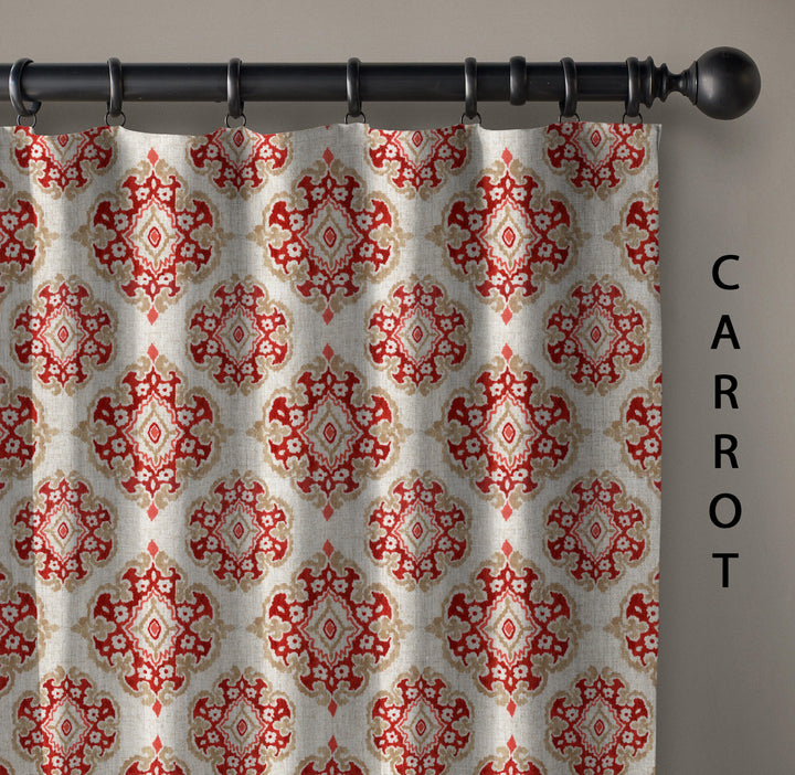 Casablanca Medallion Pure Linen Curtains | 7 Colours | Custom Size Available | Blackout or Cotton Lined
