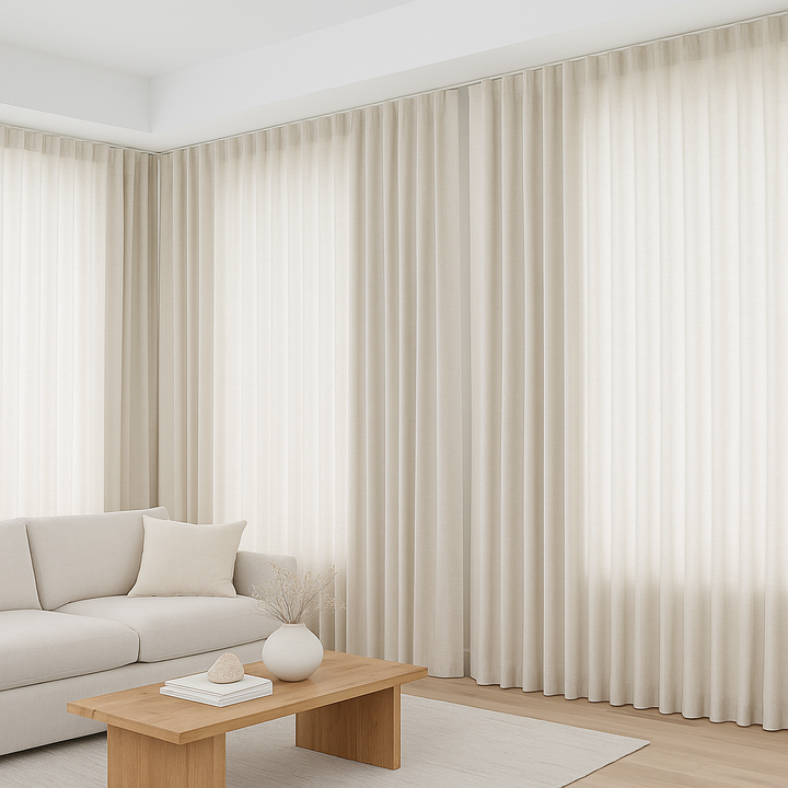GOTS Certified Cotton Linen Curtains – 24 Colours – Light Filtering or 100% Blackout – Single or Pair - Custom Sizes
