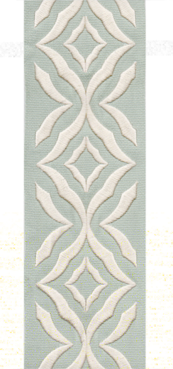 Embroidered Leaf Trim | 10cm Wide Cotton Canvas | Elegant Design for Curtains, Cushions & Crafts | By the Metre