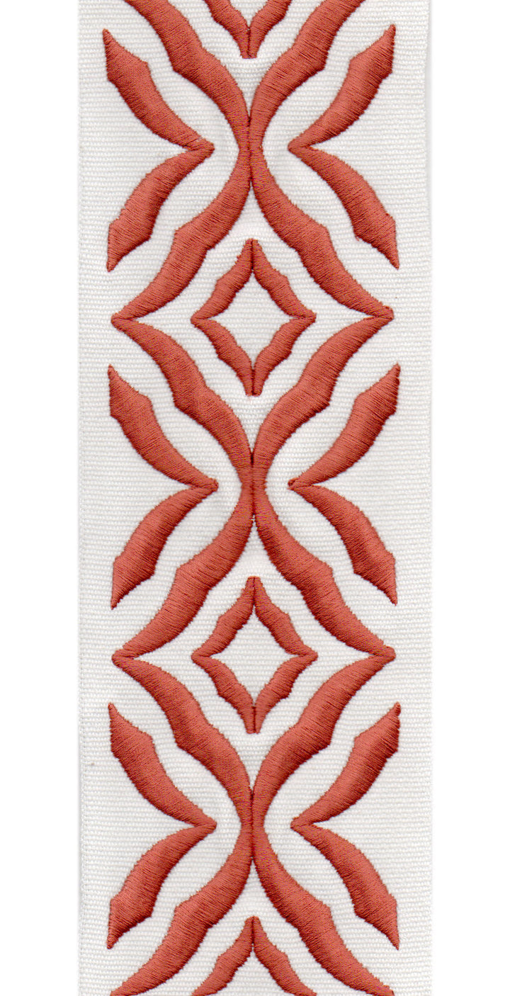 Embroidered Leaf Trim | 10cm Wide Cotton Canvas | Elegant Design for Curtains, Cushions & Crafts | By the Metre