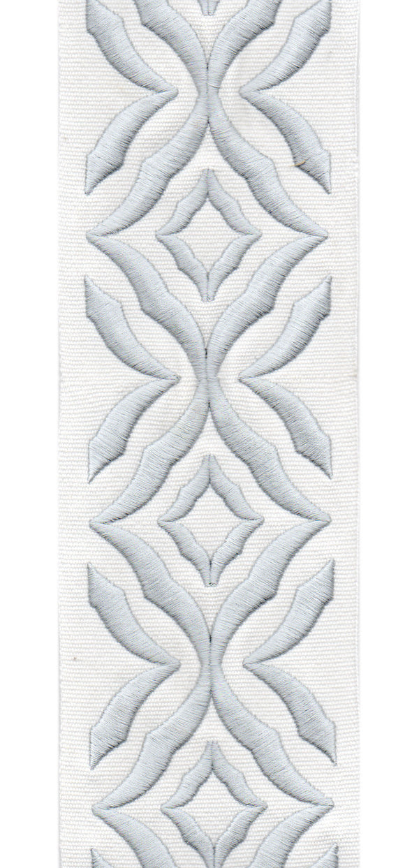 Embroidered Leaf Trim | 10cm Wide Cotton Canvas | Elegant Design for Curtains, Cushions & Crafts | By the Metre