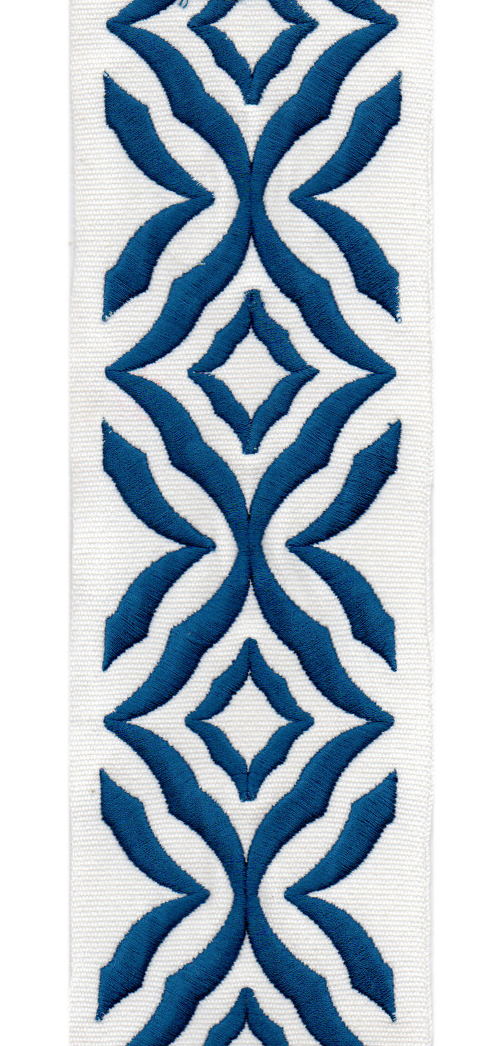Embroidered Leaf Trim | 10cm Wide Cotton Canvas | Elegant Design for Curtains, Cushions & Crafts | By the Metre