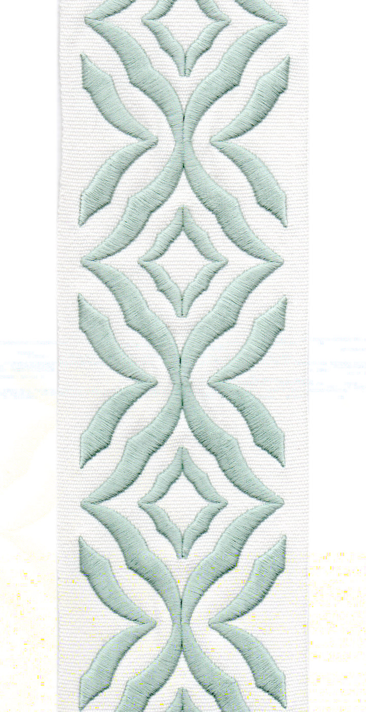Embroidered Leaf Trim | 10cm Wide Cotton Canvas | Elegant Design for Curtains, Cushions & Crafts | By the Metre