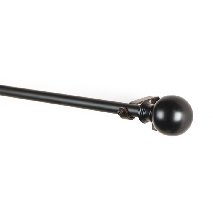 Black Extendable Curtain Pole | Ball Finials | 61-366cm