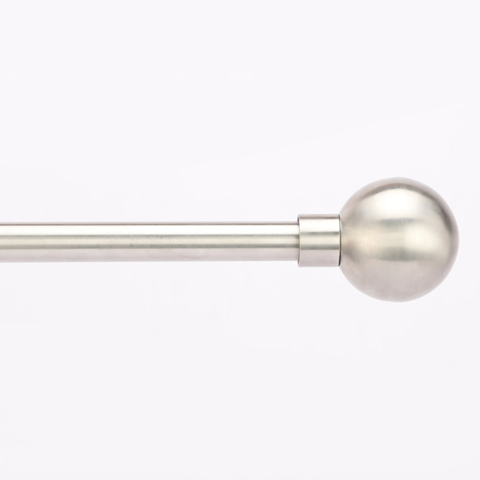 Silver Extendable Curtain Pole | 19mm | Oval Finials | 61-366cm