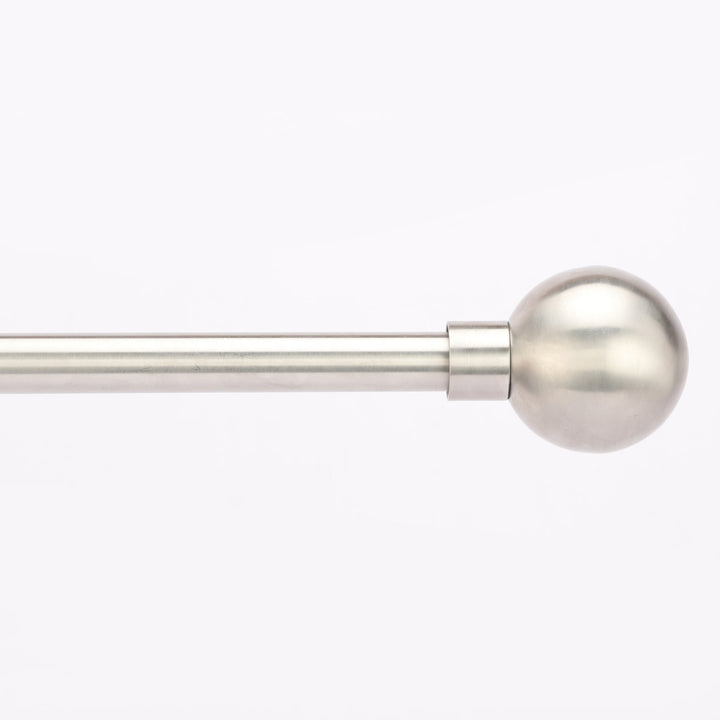 Silver Extendable Curtain Pole | 19mm | Oval Finials | 61-366cm