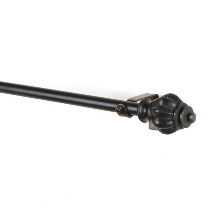 Black Extendable Curtain Pole | Urn Finials | 61-366cm