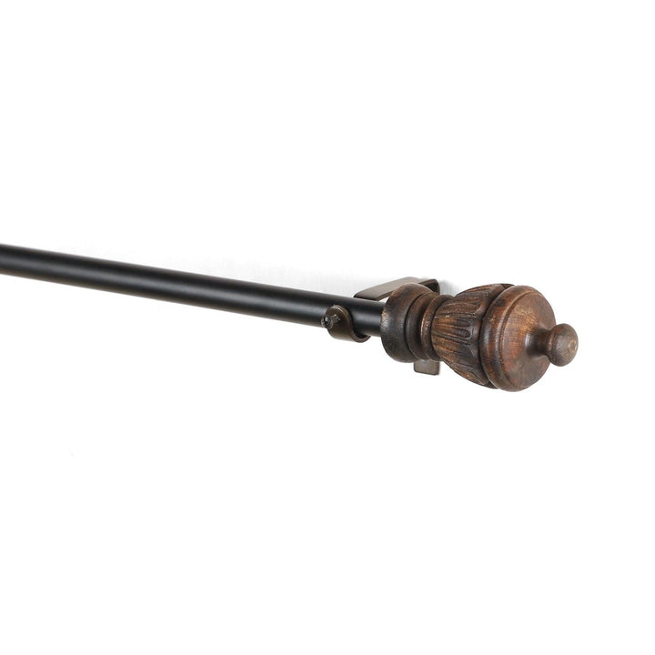Black Extendable Curtain Pole | Classic Urn Finials | 61-366cm