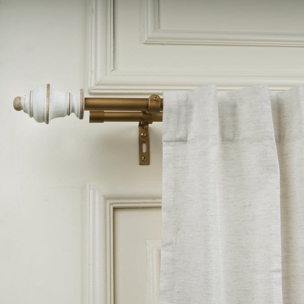 Modern Double Curtain Pole | Extendable | Gold Finish | 28-144 Inch | Perfect for Layering Curtains & Sheers
