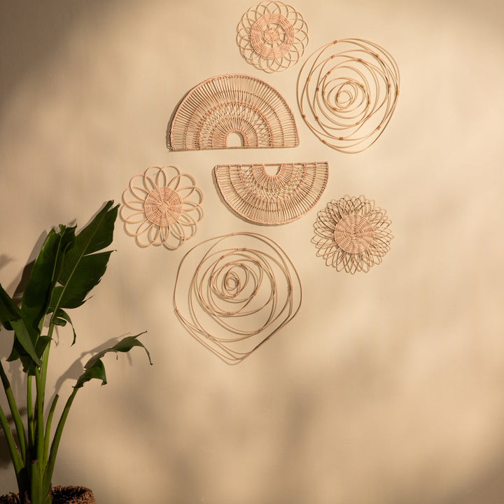 Bohemian Wall Decor UK: Handwoven Marigold Rattan Art