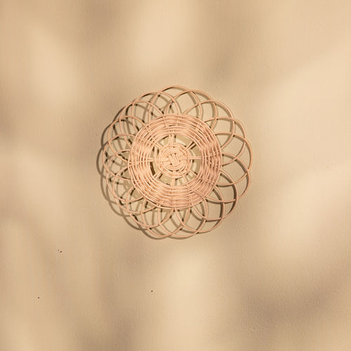 Bohemian Wall Decor UK: Handwoven Marigold Rattan Art