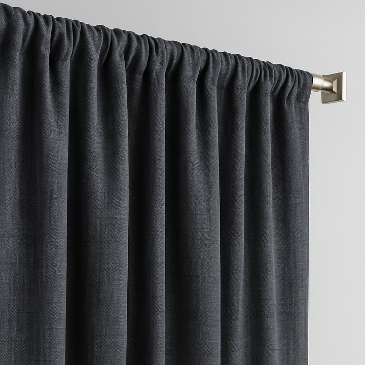 GOTS Certified Cotton Linen Curtains – 24 Colours – Light Filtering or 100% Blackout – Single or Pair - Custom Sizes