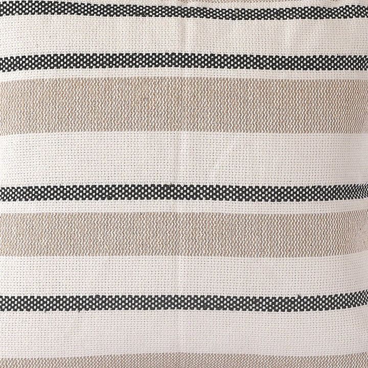 Beige Striped Cushion Cover | 45x45cm | Hand Stitched Cotton | Modern Home Decor