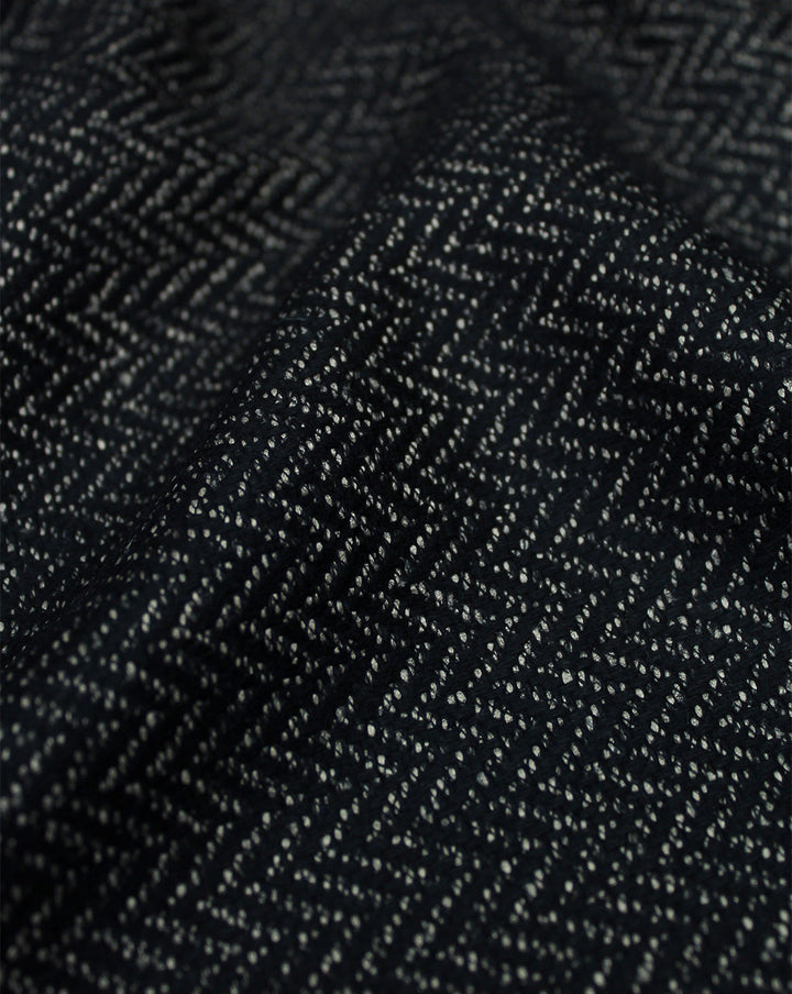 Black & Gold Herringbone Tweed Fabric by the Metre (142cm, 350gsm) - Ideal for Curtains, Jackets, Suits & Crafts