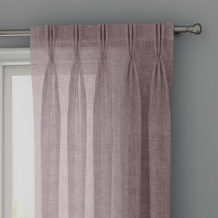 Light Pink Linen Sheer Curtains - Triple Pinch Pleat - Made to Measure