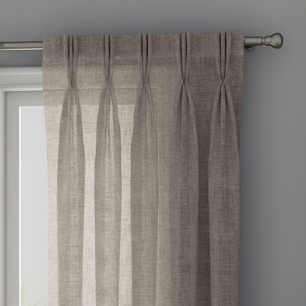 Natural Linen Sheer Curtains - Triple Pinch Pleat - Made to Measure