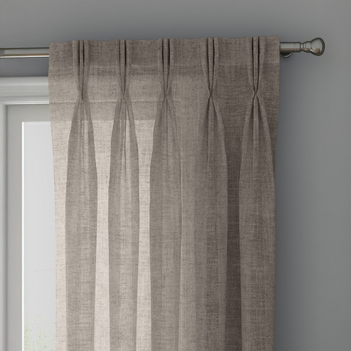 Natural Linen Sheer Curtains - Triple Pinch Pleat - Made to Measure