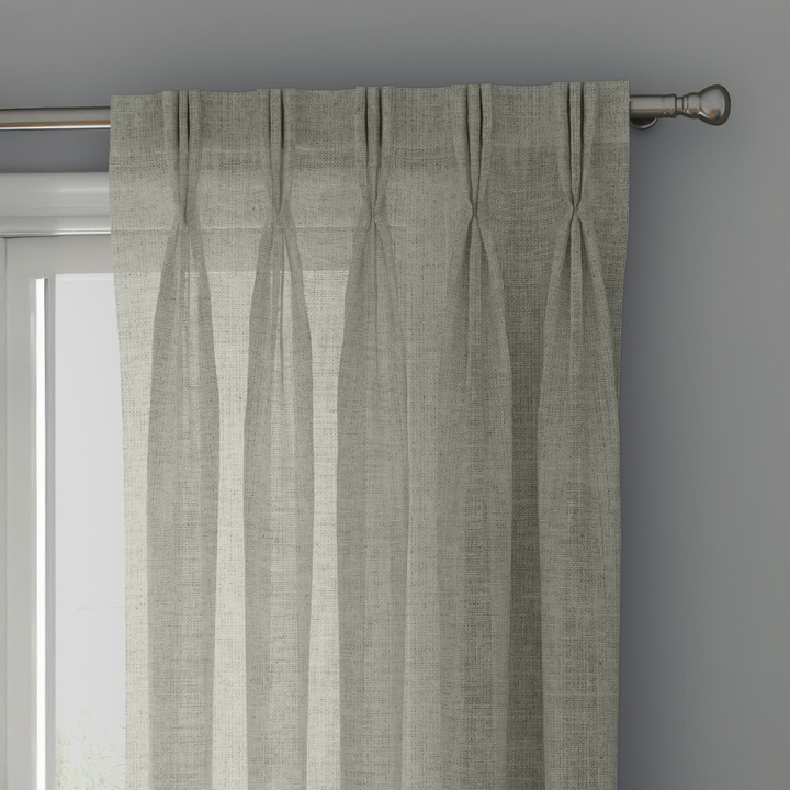 Ivory Linen Sheer Curtains - Triple Pinch Pleat - Standard Sizes & Made to Measure