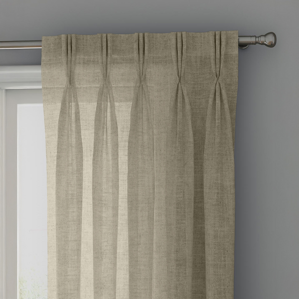 Creamy Off White Linen Sheer Curtains - Triple Pinch Pleat - Made to Measure