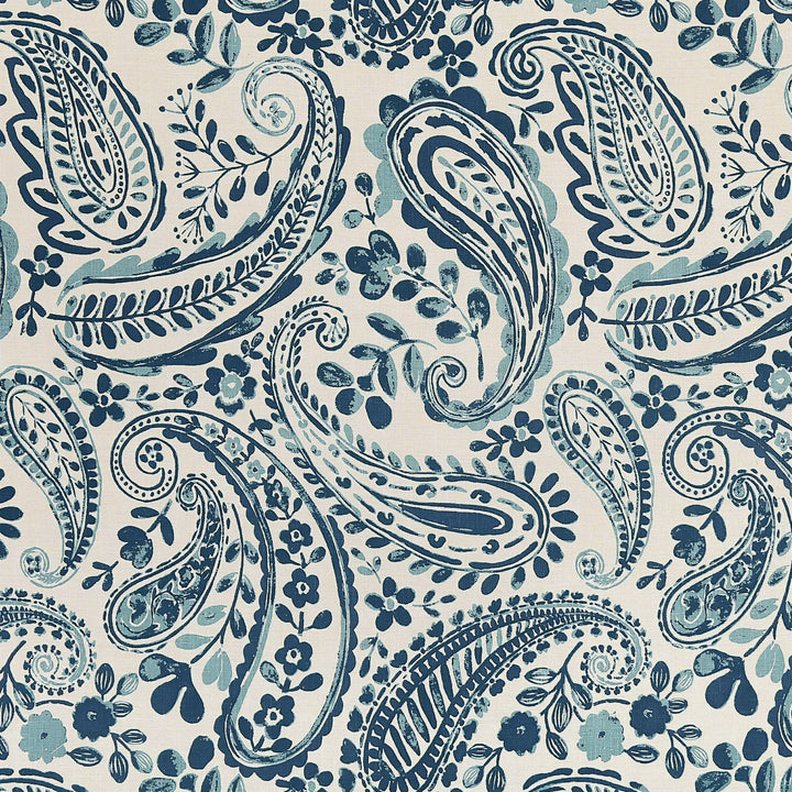 Organic Linen Paisley Pinch Pleat Curtains | Made to Measure | 5 Colours | Blackout Option Available