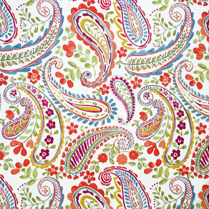 Organic Linen Paisley Pinch Pleat Curtains | Made to Measure | 5 Colours | Blackout Option Available