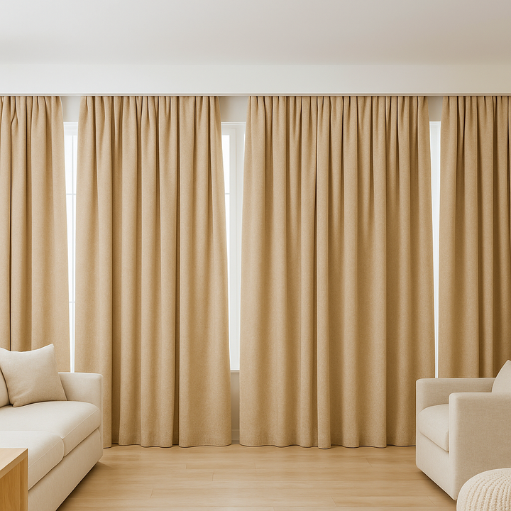 GOTS Certified Cotton Linen Curtains – 24 Colours – Light Filtering or 100% Blackout – Single or Pair - Custom Sizes