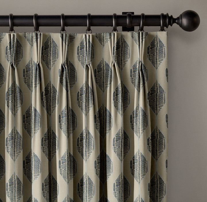 Modern Geometric Pure Linen Curtains | 3 Colors | Pinch & Euro Pleats | Made-to-Measure
