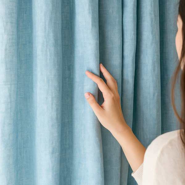 GOTS Certified Cotton Linen Curtains – 24 Colours – Light Filtering or 100% Blackout – Single or Pair - Custom Sizes