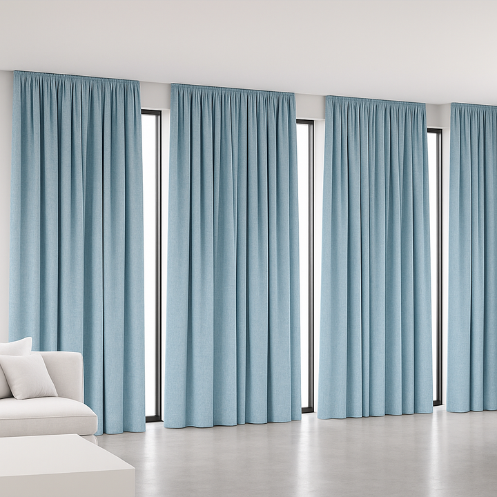GOTS Certified Cotton Linen Curtains – 24 Colours – Light Filtering or 100% Blackout – Single or Pair - Custom Sizes