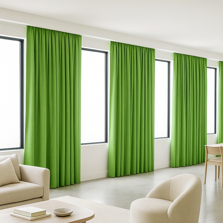 GOTS Certified Cotton Linen Curtains – 24 Colours – Light Filtering or 100% Blackout – Single or Pair - Custom Sizes
