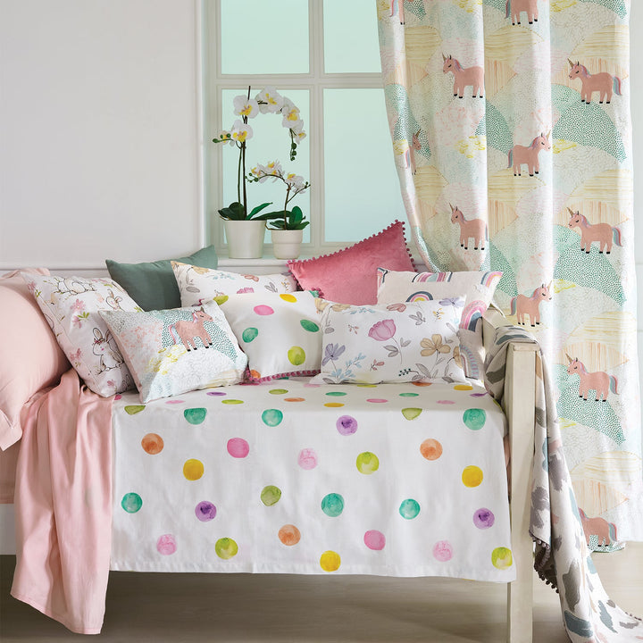 Embroidered Unicorn Children's Curtains | Pastel Design | Blackout or Cotton Lined | Custom Sizes
