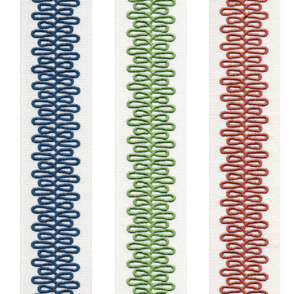 Scroll Pattern Pure Cotton Canvas Trim | 2.5 Inch / 6.35cm Wide Border Tape for Curtains & Furnishings | By The Metre