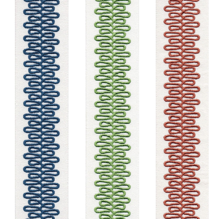 Scroll Pattern Pure Cotton Canvas Trim | 2.5 Inch / 6.35cm Wide Border Tape for Curtains & Furnishings | By The Metre