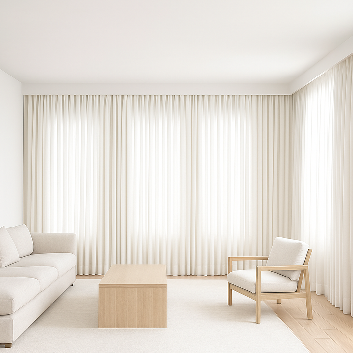 GOTS Certified Cotton Linen Curtains – 24 Colours – Light Filtering or 100% Blackout – Single or Pair - Custom Sizes