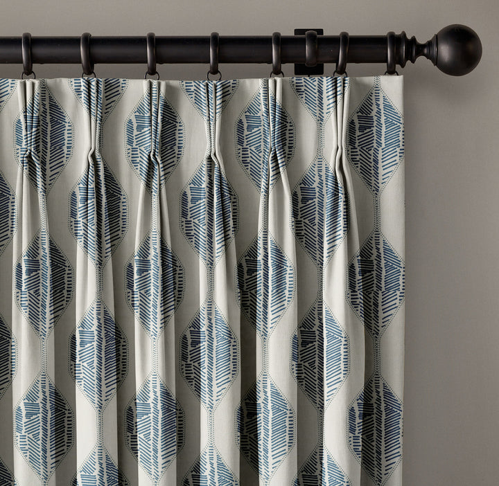 Modern Geometric Pure Linen Curtains | 3 Colors | Pinch & Euro Pleats | Made-to-Measure