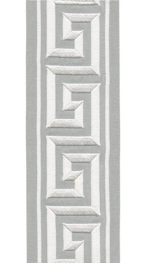 Greek Key Border Trim | 10 Colours | 10cm Wide Embroidered Cotton Canvas Trimming Tape | For Curtains, Cushions, Blinds & Home Decor Sterling Kora